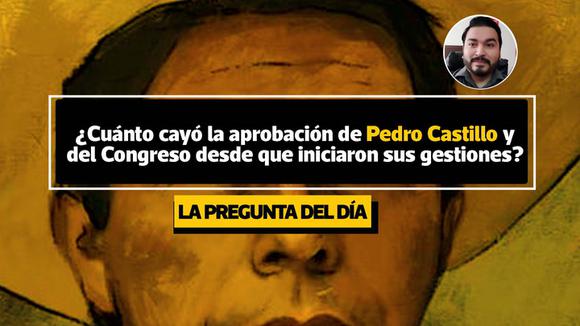 ¿Cuánto cayó la aprobación de Pedro Castillo y del Congreso desde que iniciaron sus gestiones?