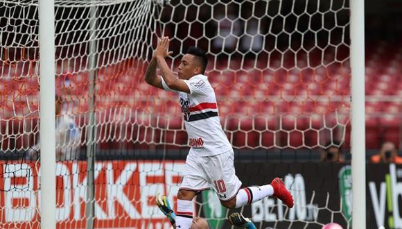 Christian Cueva anotó un gol en la victoria 2-0 contra Botafogo-SP por el Campeonato Paulista. Luego de concretar el tanto, el peruano le pidió disculpas a la afición por su comportamiento. (Foto: Web Sao Paulo)