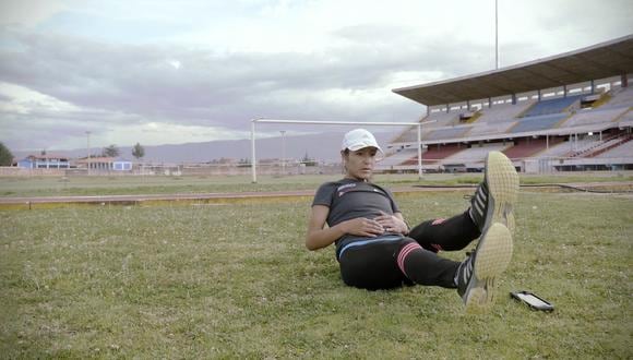 Inés Melchor entrenando