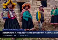 Cusco: agrietamiento de suelo por lluvias afecta varias viviendas | VIDEO