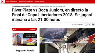 Boca vs. River: así informaron los medios del mundo la suspensión de la final de la Copa Libertadores