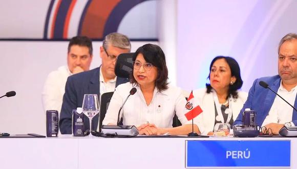Ana Cecilia Gervasi se presentó en la XXVIII Cumbre Iberoamericana de Jefas y Jefes de Estado y de Gobierno. (Foto: Cancillería)