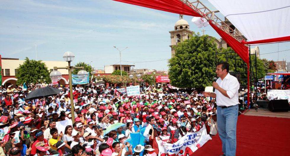 Ollanta Humala dio un discurso en la ciudad iqueña de Palpa. (Foto: Agencia Andina)