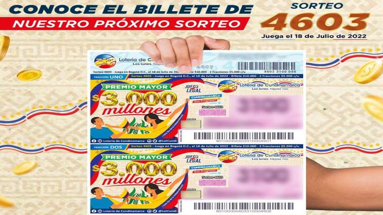 Resultados de Lotería de Cundinamarca del lunes 18 de julio