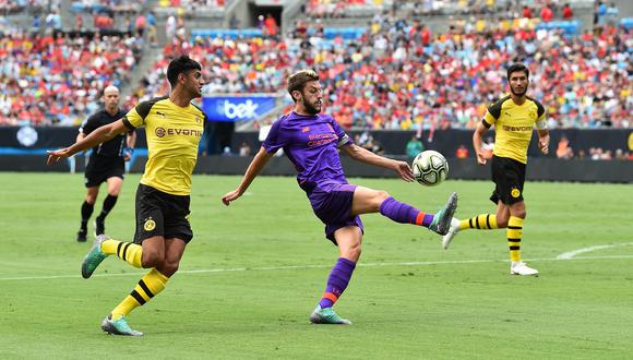 Liverpool no pudo aprovechar que iba arriba en el marcador. Terminó perdiendo ante un Borussia Dortmund que tuvo a Christian Pulisic como su mayor estandarte por la International Champions Cup. (Foto: AFP)