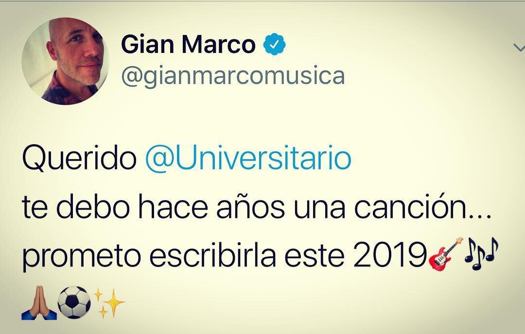 Gian Marco  y la promesa a Universitario de Deportes. (Foto: Instagram)