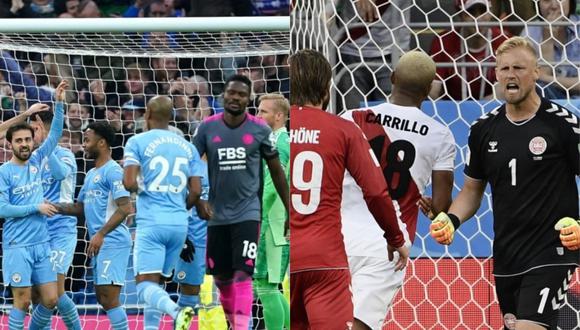 Kasper Schmeichel fue el héroe de Dinamarca ante Perú en Rusia 2018, pero no pudo hacer nada en el Manchester City (6-3) Leicester.