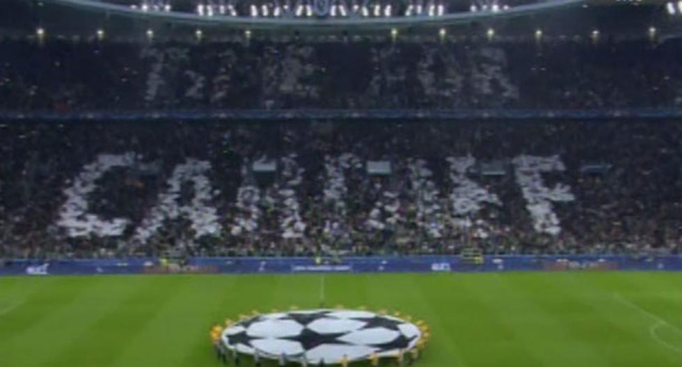 Hinchas de Juventus no pudieron realizar un buen mosaico en Turín | Foto: Captura