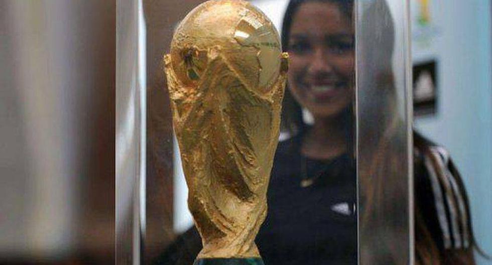 El trofeo de la Copa Mundial.