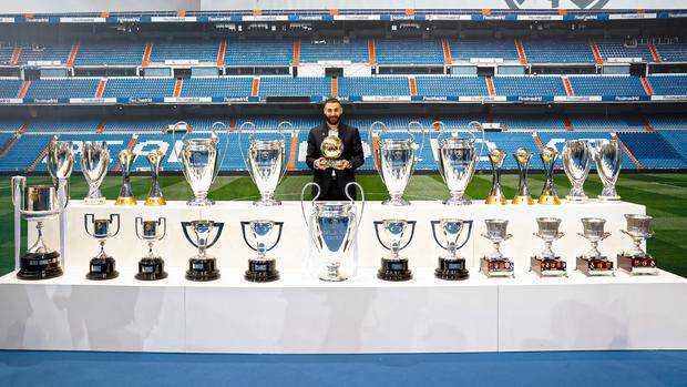 Los 25 títulos que Benzema ganó con el cuadro blanco. (Foto: Real Madrid)