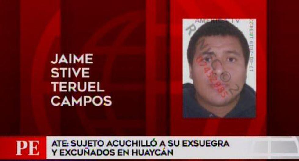 Jaime Stive Teruel Campos atacó con un cuchillo a su exsuegra y a sus excuñados. (Captura: América Noticias)