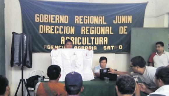 Reunión entre los campesinos desplazados y la Dirección de Titulación de Tierras del Gobierno Regional de Junín fue el 20 de setiembre.