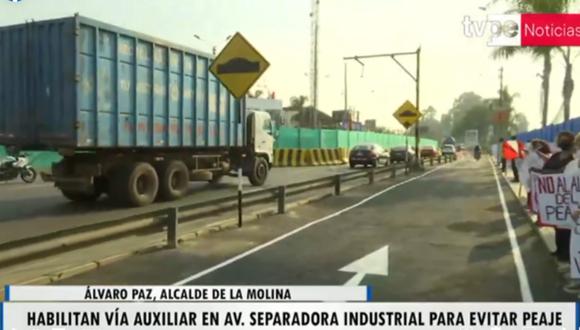 Desde hoy, conductores podrán evitar pagar el peaje en la Av. Separadora Industrial | Foto: Tv Perú Noticias