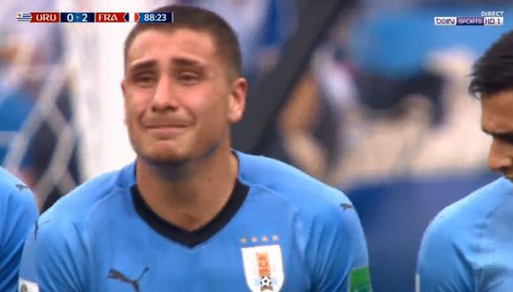 Uruguay vs. Francia: José María Giménez lloró a cinco minutos del final. (Foto: AFP)