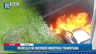 Callao: auto se incendió mientras transitaba | VIDEO