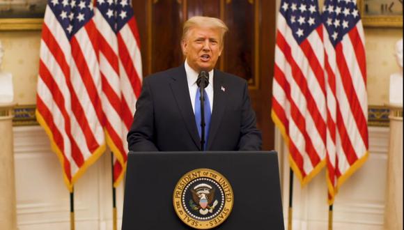 Imagen del video lanzado por la Casa Blanca en el que Donald Trump da su discurso de despedida. EFE