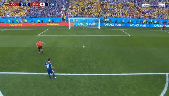 Colombia vs. Japón: Shinji Kagawa marcó de penal en el duelo por el Mundial Rusia 2018. (Foto: Captura de video)