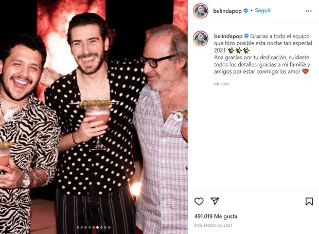 Belinda y la foto de Christian Nodal que no ha eliminado de sus redes sociales. (Foto: Belinda / Instagram)