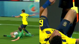 A poco del Mundial: Byron Castillo sufrió dura falta en el Ecuador vs. Irak y asustó a todos | VIDEO