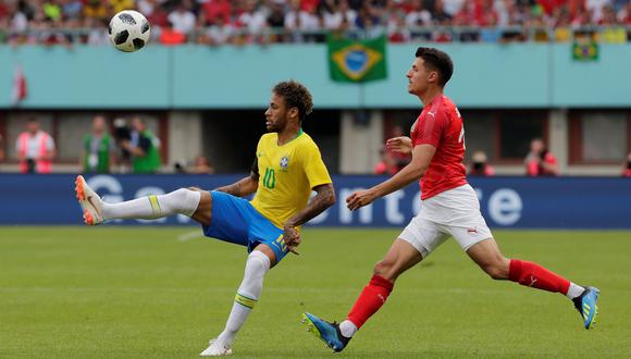Brasil vs. Austria: Neymar amagó a dos defensores y marcó golazo de 'huacha'. (Foto: AFP)