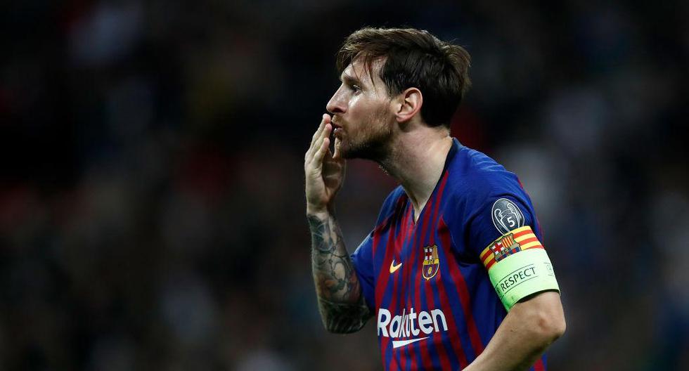 Lionel Messi no pudo ocultar su satisfacción por el juego desplegado por el Barcelona. | Foto: Getty