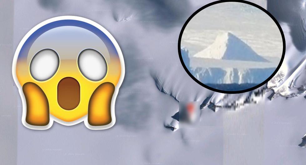 Un misteriosa pirámide de hielo acaba de ser descubierta por Google Maps en la Antártida. ¿Es una construcción extraterrestre? (Foto: Captura)