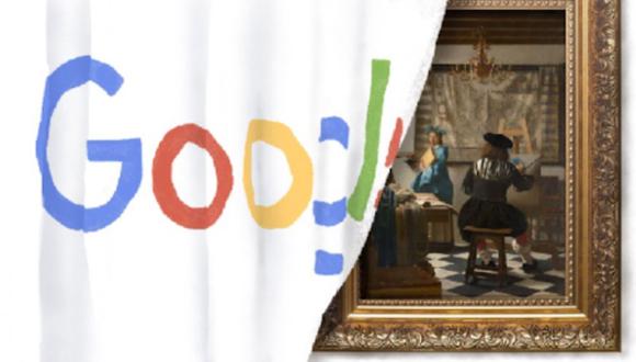 Google decidió rendirle un homenaje con un doodle por la exposición que Johannes Vermeer tuvo en la Galería Nacional de Arte de Whashington DC en 1995, donde se mostraron 21 de 35 de sus obras. (Foto: Captura Google)