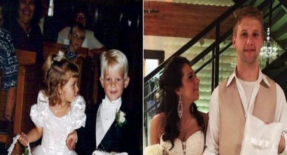 Fueron pareja en una boda de niños y 20 años después se casaron. (Foto: Difusión)