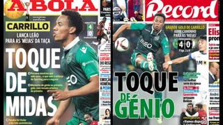 André Carrillo anotó golazo y es portada en Portugal (VIDEO)