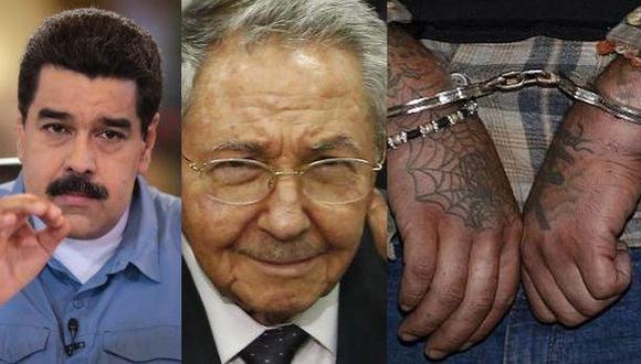Nicol&aacute;s Maduro, Ra&uacute;l Castro y la foto de un miembro de Los Zetas arrestado. (Foto: Reuters / Archivo)