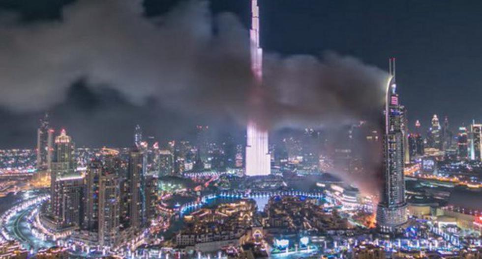 Hotel de Dubái se incendió en vísperas de Año Nuevo. (foto: Captura YouTube)