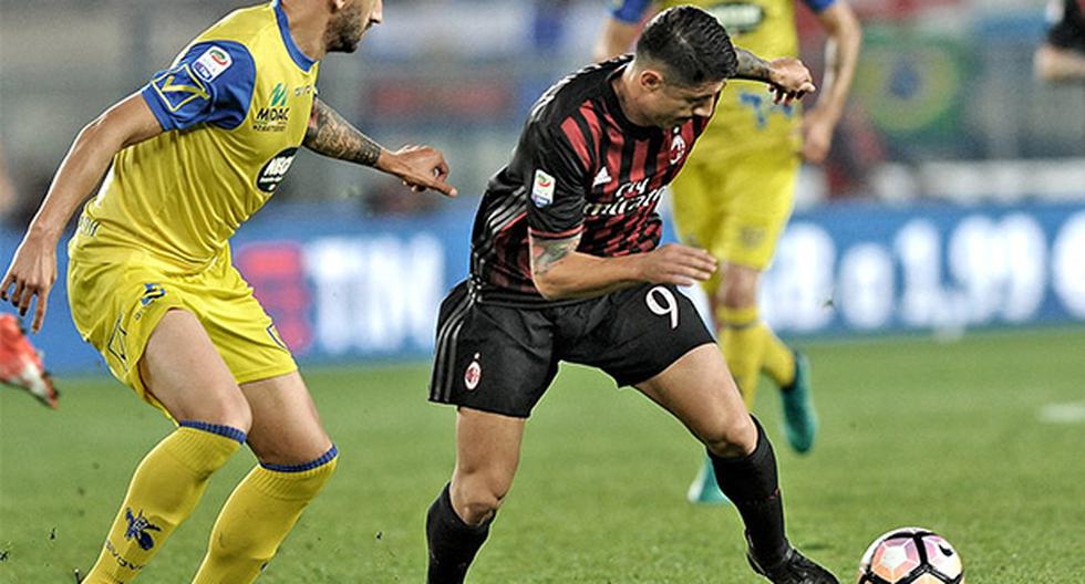 Gianluza Lapadula jugó un partido aceptable con el Milan. (Foto: Prensa AC Milan)