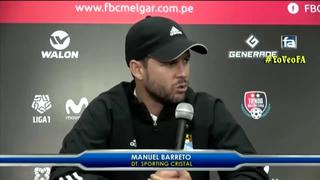 Manuel Barreto tras derrota de Cristal: “Se vive un ambiente de agresividad”