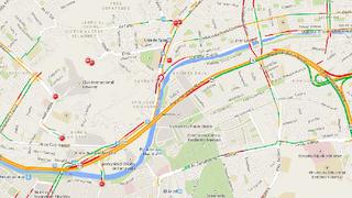 MAPA EN VIVO: la congestión por las obras de Vía Parque Rímac