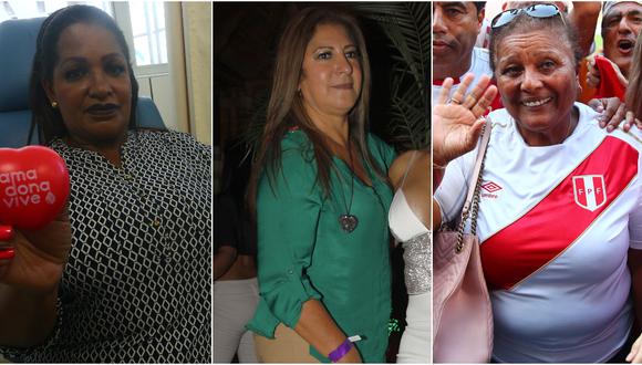 Rosario Guadalupe, mamá de Jefferson Farfán; Mara Ochandarte, mamá de Carlos Zambrano: y Petronila Gonzales, mamá de Paolo Guerrero.
