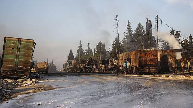 Así quedaron los camiones con ayuda bombardeados en Siria - 10