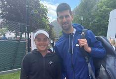 ¡Dos finalistas de Roland Garros! La peruana Lucciana Pérez se encontró con el histórico Novak Djokovic 