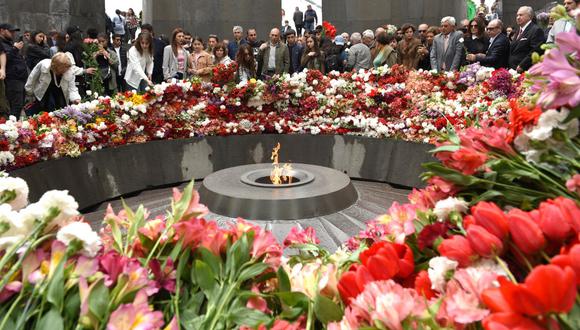 Miles de armenios se dieron cita este 24 de abril en el Tsitsernakaberd, el monumento en honor a las víctimas del Genocidio Armenio, ubicado en Yereván.