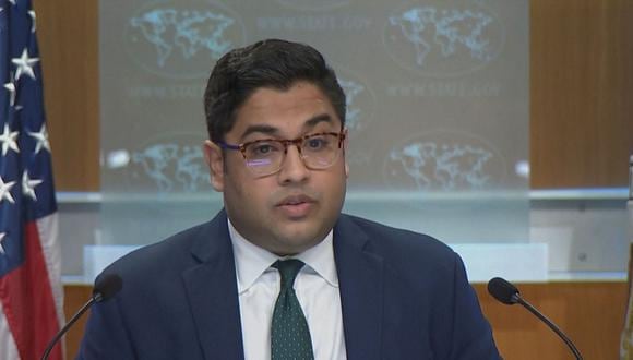 Vedant Patel, portavoz adjunto principal del Departamento de Estado de EE. UU., en rueda de prensa el 24 de enero de 2024. (Foto del Departamento de Estados Unidos / Screengrab)