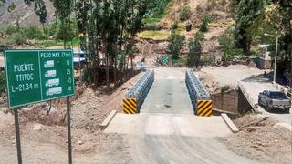 Apurímac: instalan siete nuevos puentes modulares entre el centro de Abancay y el distrito de Vilcabamba
