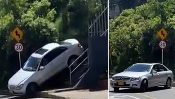 En esta imagen se aprecia al auto descendiendo por una escalera. (Foto: @fierroscolombia / Instagram)