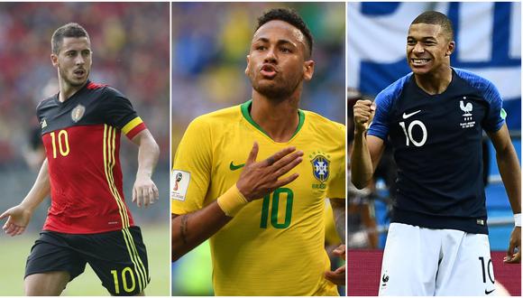 Eden Hazard (27 años), Neymar (26) y Kylian Mbappé (19) deben ejercer el peso específico de su calidad en los últimos tres pasos que faltan para la consagración definitiva. Deben demostrar de qué están hechos. (Foto: AFP)