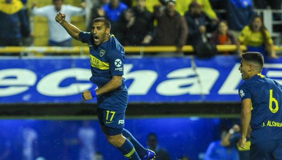 Ramón Ábila fue el autor del 1-0 en el Boca Juniors vs. Godoy Cruz por los octavos de final de la Copa de la Superliga (Foto: AFP)