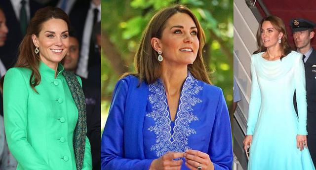 En apenas dos días de viaje en Pakistán, la duquesa de Cambridge ha sorprendido con glamorosos y coloridos looks. Aquí los detalles. (Fotos: Instagram/ @katemidleton)