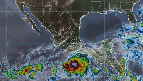 El Huracán Agatha amenaza con tocar tierra en el estado de Oaxaca, en México. (@conagua_clima / Twitter).