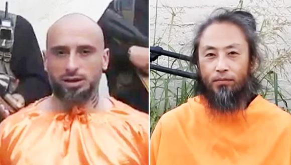 Yihadistas difunden videos de japonés e italiano suplicando por sus vidas. (Foto: Captura)