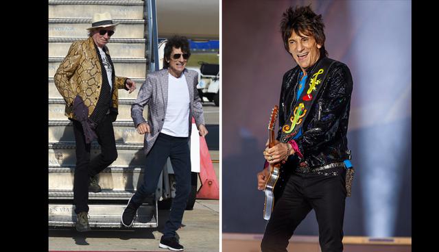 De The Rolling Stones, Ron Wood es quien más destaca a la hora de vestir, sin llegar a ser estrafalario. En su día a día combina muy bien blazers, con pantalones casuales y zapatillas deportivas. Sobre el escenario, sus looks son simplemente inspiradores. (Foto: AFP)