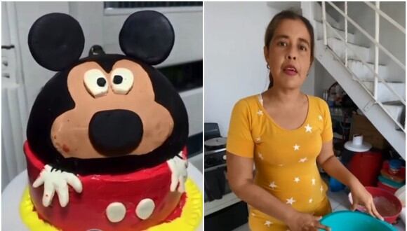 “Todo el mundo comentando sin saber”: mujer que preparó la torta viral de Mickey Mouse responde a críticos. (Foto: @rafaelcaparroso)