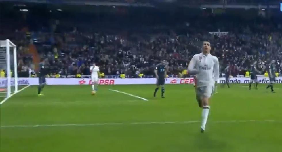 Cristiano Ronaldo anotó el segundo del partido Real Madrid vs Real Sociedad. (Foto: Captura)