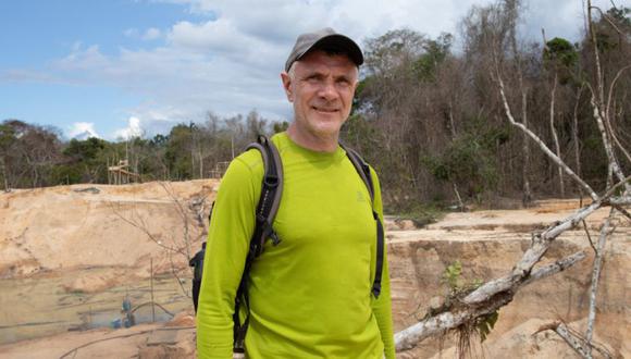 El veterano corresponsal extranjero Dom Phillips visita una mina en el estado de Roraima, Brasil, el 14 de noviembre de 2019.